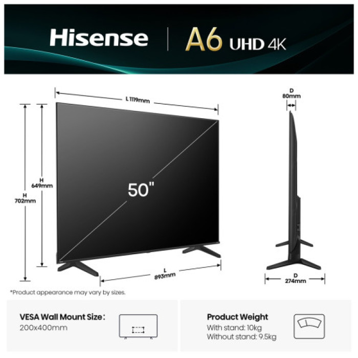 Телевізор Hisense 50A6Q