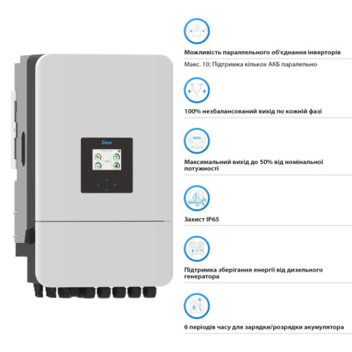 Сонячний інвертор Deye SUN-15K-SG05LP3-EU-SM2 15кВт (SUN-15K-SG05LP3-EU-SM2)